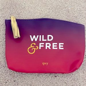 NWOT -  IPSY - Wild & Free Ombré Faux Leather Cosmetic Bag/Clutch - 7X5”